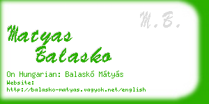 matyas balasko business card